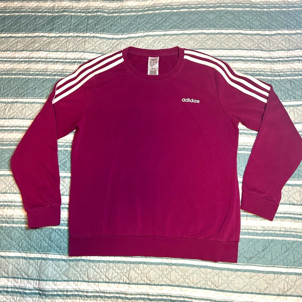 Adidas Crewneck Sweatshirt Size Large Magenta
